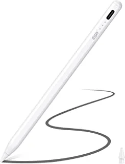 ESR Stylus Pen for iPad with Tilt Sensitivity, iPad Stylus Pencil for Apple iPad 9/8/7/6, iPad Pro 11, iPad Pro 12.9, iPad Mini 6/5, and iPad Air 5/4/3, Palm Rejection, Magnetic Attachment, White