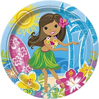 Unique Party 48255 - 23cm Hawaiian Beach Party Plates, Pack of 8
