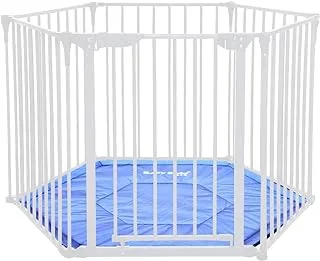 BABYSAFE Baby Safe Convertible Playpen with Mat - White, White, Pack of 1