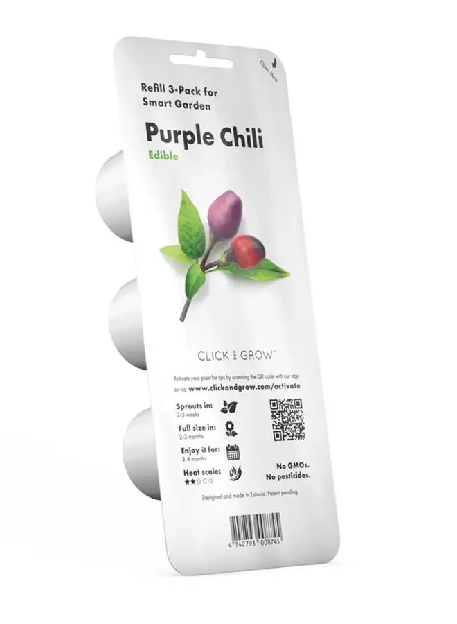 CLICK AND GROW 3-Pack Purple Chili Pepper Seeds