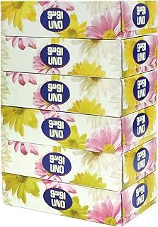 UNO Plus Hard-Pack Facial Tissue, 100 Sheets x 2 Ply,6 Pcs
