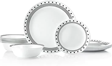 Corelle city block chip resistant,18pcs dinner set-made in usa