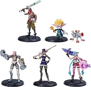 League of Legends, Dual Cities Pack w/Exclusive Jinx, Heimerdinger, Vi, Caitlyn, and Ekko, 4-Inch Collectible Figures, Accessories, Ages 12 and Up