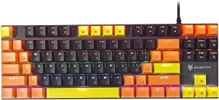 Xunfox K80 87 Key Backlight Arabic Keyboard مع أغطية مفاتيح ملونة