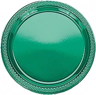 Festive Green Plastic Plates 9in, 20pcs