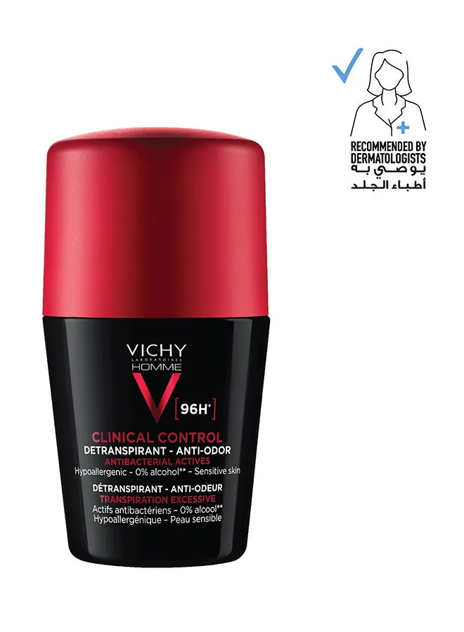 Vichy 96 Hour Clinical Control Deodorant For Men Clear 50ml