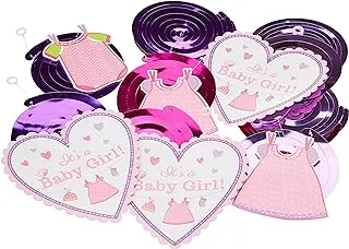 Baby Shower With Love Girl Swirl Decorations 12pcs