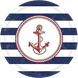 Anchors Aweigh Paper Plates 10.50in, 8pcs