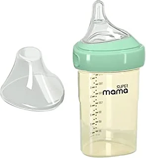 SuperMama PPSU Baby Bottle PCTO (240ml, Green)