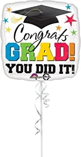 Congrats grad you did it square foil balloon 18in