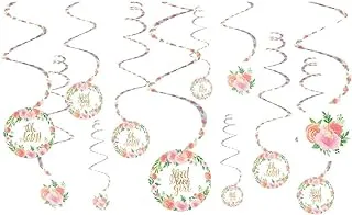 Baby Shower - Floral Baby Girl Swirl Decorations 12pcs