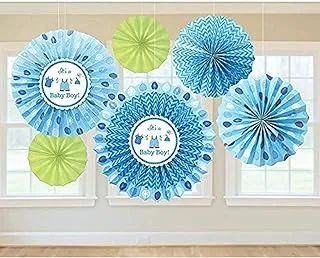 Baby Shower With Love Boy Paper Fan Decoration
