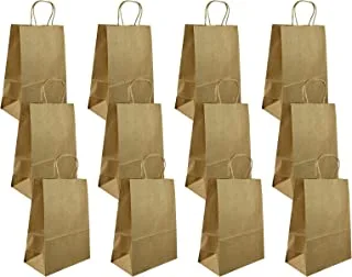 SHOWAY Paper Gift Bags 12 Pieces Set Eco-Friendly Paper Bags With Handles Bulk Paper Bags Shopping Bags Kraft Bags Retail Bags Party Bags 27X21X11cm Color Brown, Psb2732B