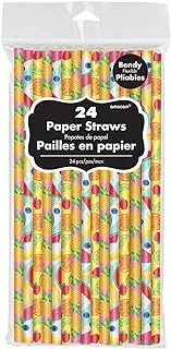 Hello Summer Printed Paper Straws 24pcs