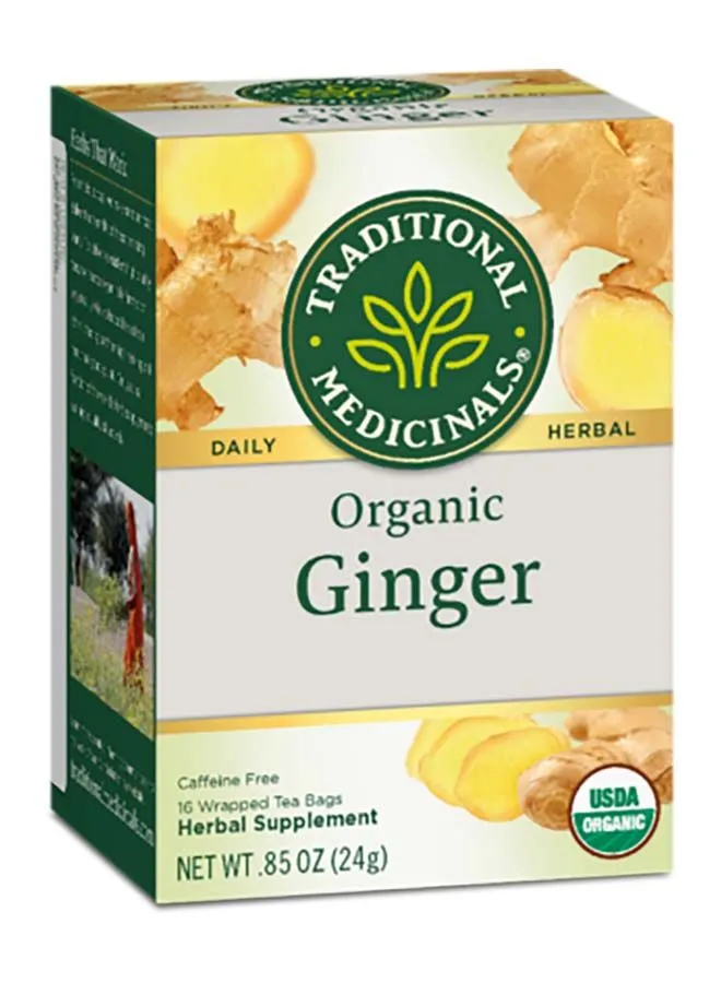 Traditional Medicinals Organic Ginger Naturally Caffeine Free Herbal Tea - 16 Bags