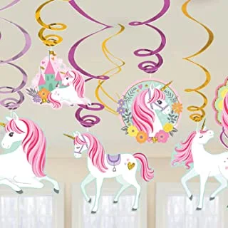 Magical Unicorn Swirl Decoration Value Pack 12pcs