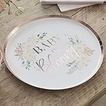 Ginger Ray Shower Rose Gold Foiled 'Baby in Bloom' Paper Party Plates 8 Pack