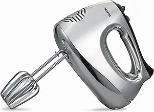 Geepas 200W Hand Mixer - Professional Electric Handheld Food Collection Hand Mixer For Baking - 5 Speed Function With Turbo, 2 Stainless Steel Beaters & Dough Hooks, Eject Button – 2 Years Warranty