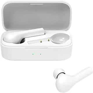 QCY T5 Wireless Earbuds Bluetooth 5.0 سماعات داخل الأذن ستيريو IPX مقاوم للماء الرياضة التحكم باللمس TWS سماعة رأس لاسلكية مع ميكروفون يدوي سماعة موسيقى - أبيض