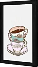 LOWHA coffee cup vintage Wall art wooden frame Black color 23x33cm By LOWHA