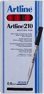 قلم كتابة خط رفيع من Artline EK210 ، عرض خط 0.6 مم ، أحمر ، عبوة من 12 قلم