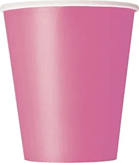Unique Party 31436 - 9oz Hot Pink Paper Cups, Pack of 14
