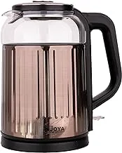 ELECTRIC KETTLE 1.8 LITERS GLASS & S/S COLOR: COOPER & BLACK
