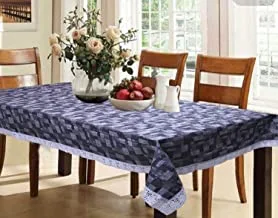 Kuber Industries Checkered PVC 6 Seater Dinning Table Cover - White