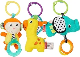 Infantino Tag along Travel Pals |Stroller & High Chair Toys|Baby soft Plush Toys