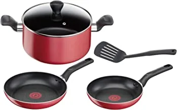 Tefal Cookware Set of 5 Pieces - Non-Stick with Thermo Signal - Red - Super Cook B243S585