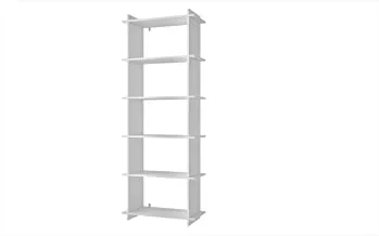 Brv Moveis Book Shelf With Five Shelves, White - H 180 Cm X W 67.5 Cm X D 29.4 Cm