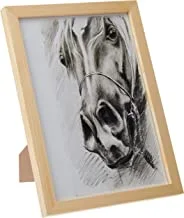 Lowha Horse Head Sktch Wall Art With Pan Wood Framed Ready To Hang For Home, Bed Room, Office Living Room Home Decor Hand Made Wooden Color 23 X 33Cm By Lowha, Multicolor