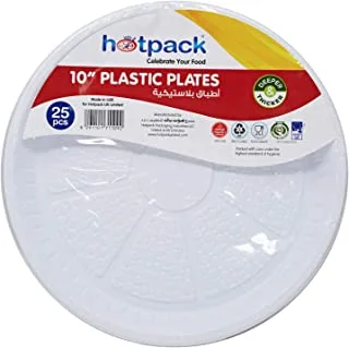 طبق بلاستيك دائري 10 بوصة 25 قطعة من هوت باك