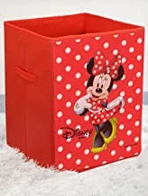 Fun Homes Disney Minnie Print Non Woven Fabric Foldable Laundry Basket, Toy Storage Basket, Cloth Storage Basket with Handles (Red) (Fun0779)