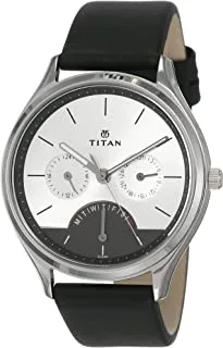 Titan Workwear Watch With Silver Dial And Leather Strap