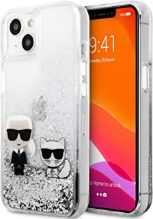 Cg Mobile Karl Lagerfeld Liquid Glitter Case Karl And Choupette For Iphone 13 (6.1 Inches) - Silver