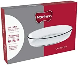 Marinex 3.4-Quart Oval Baking Dish, Gift-Boxed, Clear/Transparent (MAB089)