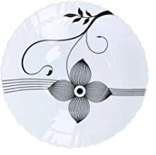 8.5-inch Opal Soup Plate Art Flower - Deep Plate Pasta Plates | plate with playful Classic decoration | Ideal for Soup, Deserts, Ice Cream & More (White)