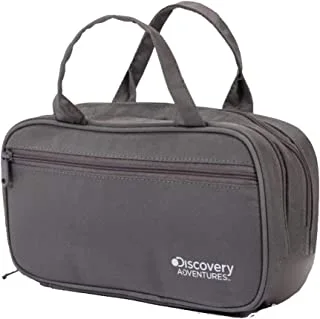 Discovery Adventures Travel Toiletry Bags By Hirmoz, for Makeup, Cosmetic, Shaving with Separate Compartments – Gray, 24 * 18 * 8.5cm, DHF74735