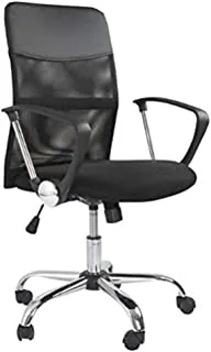 Mahmayi Sarah 4Dm كرسي مكتب تنفيذي شبكي منخفض الظهر بتصميم مقعد قابل للتعديل ومسند ظهر شبكي مسامي منخفض الظهر (أسود) ، CX4DMBBL