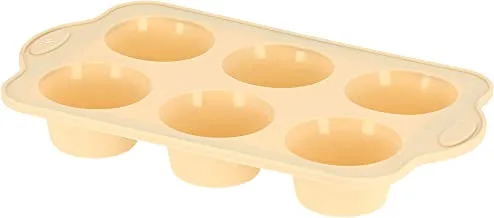 Royalford Premium Non-Stick Muffin Tray, 6Cups - Cup Cake Tray | Baking Pan - Steel Build Frame, Silicone Mince Pir | Cupcake Tin - Ideal For Cupcakes Muffin Pie Yorkshire Pudding Baking