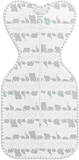 Love To Dream Swaddle Blanket. Newborn Essentials For 0-6 Months Baby Girls And Boys. 0.2 TOG Baby Sleeping Bag With Arms, Provides Comfortable And Quiet Sleep. Cotton Fabric (Elephant, S)