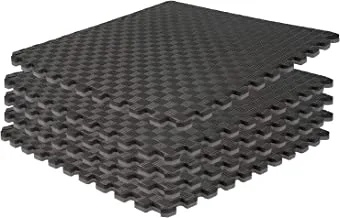 SKY LAND 5Pcs. High Density Eva Interlocking Foam Mat Protective Floor Mat-Puzzle Mat Black/Gray, L 104.5 X W 104.5 X H 2.5 Cm-Em-9346