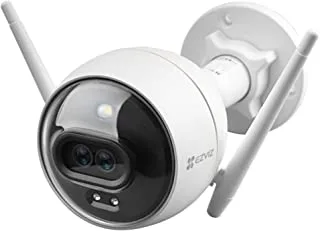 كاميرا EZVIZ C3X ثنائية العدسة للمراقبة الخارجية بتقنية Wi-Fi مع رؤية ليلية مدمجة بدقة 1080 بكسل ، رؤية ليلية ، دفاع نشط ، صوت ثنائي الاتجاه ، اكتشاف المركبات البشرية ، تنبيهات صوتية قابلة للتخصيص ، أليكسا مقاومة للعوامل الجوية
