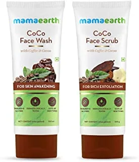 Mamaearth Coco Face Wash And Coco Face Scrub Kit, Brown