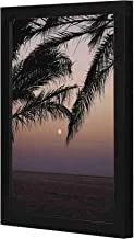 LOWHA View of Full Moon Wall art wooden frame Black color 23x33cm By LOWHA