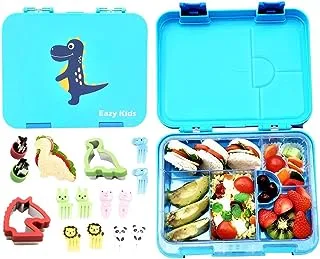 Eazy Kids 6 & 4 Convertible Bento Lunch Box - Dino Blue