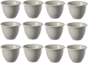 Shallow 12 Pieces Coffee/Tea Porcelain Cups, White