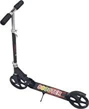 Funz Scooter for Kids Ages 6-12 and Up and Scooter For Adults, Big Wheels, Adjustable Handle, Rear Fender Brake Foldable Kick Scooters for Teens, Black, Medium, TO-50002258