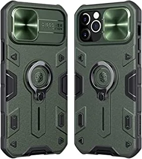 حافظة Nillkin® iPhone 12 / iphone 12 pro CamShield Armor مع غطاء كاميرا منزلق ، جراب واقٍ من الصدمات المقاومة للصدمات مع مسند حلقي لهاتف iPhone 12 / iphone 12Pro 6.1 بوصة (2020) - [أخضر]